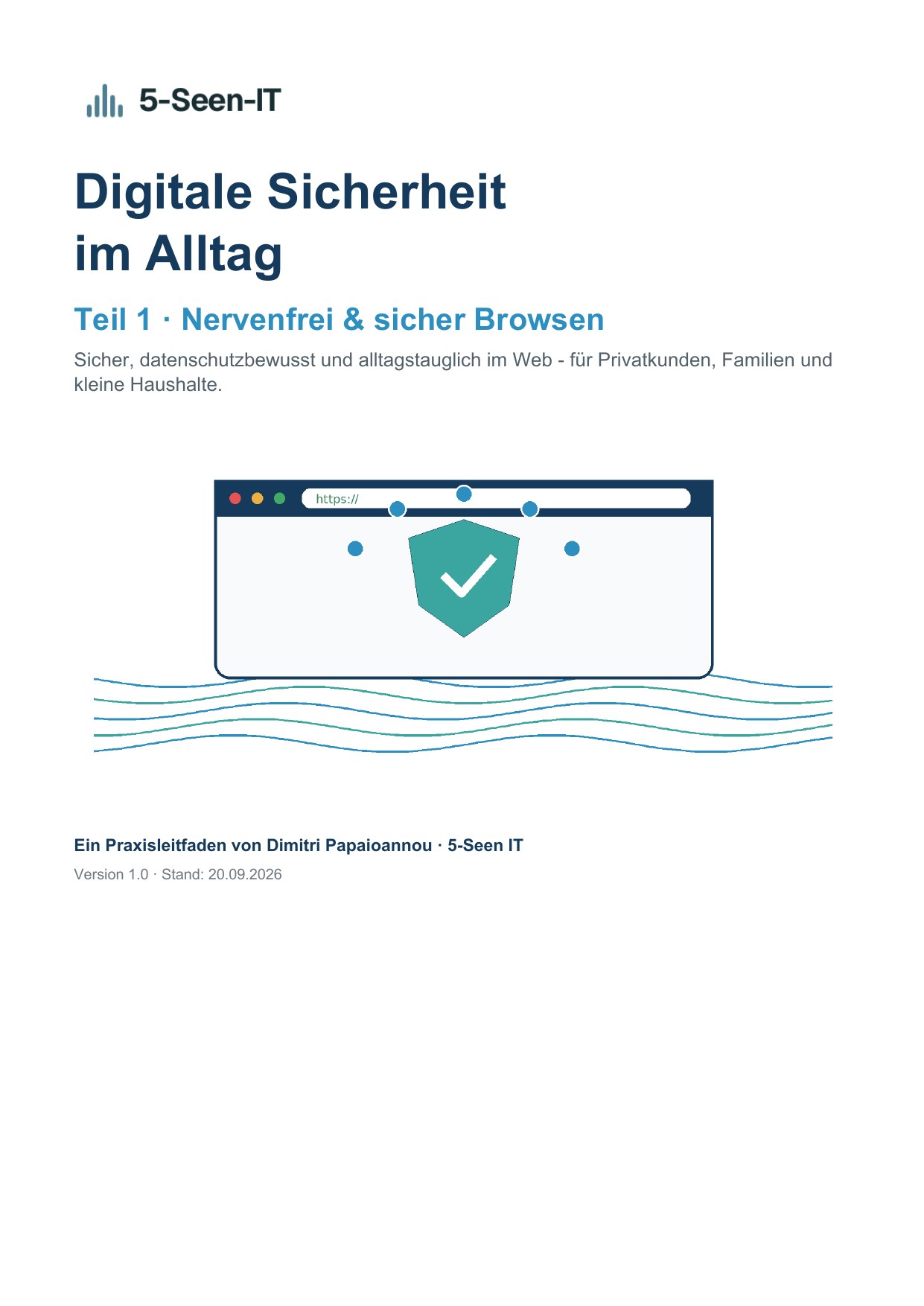 Titelblatt des 5-Seen-IT-Ratgebers Digitale Sicherheit im Alltag